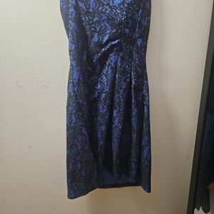 Charlotte Russe Blue and Black Lace Midi Dress